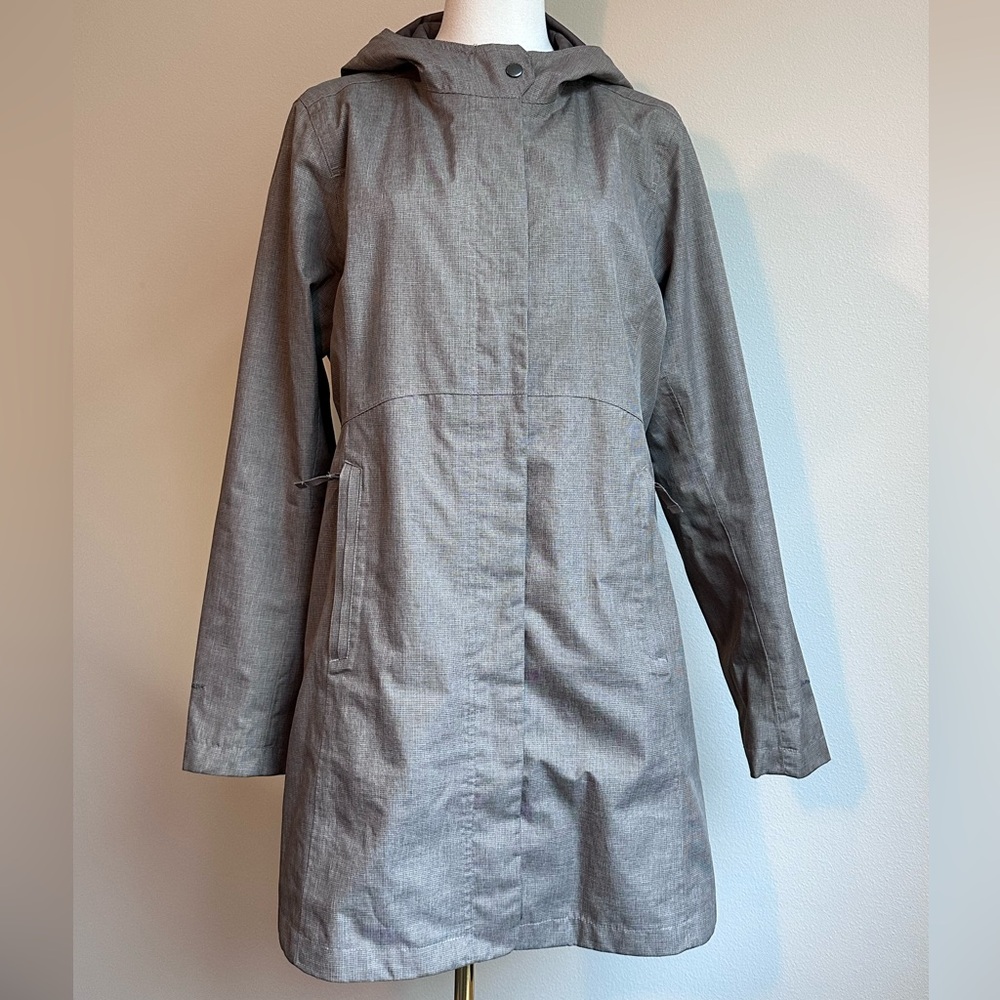 Eddie Bauer Women’s Gray ‘Girl on The Go’ Waterproof Hooded Trench Coat SIZE L